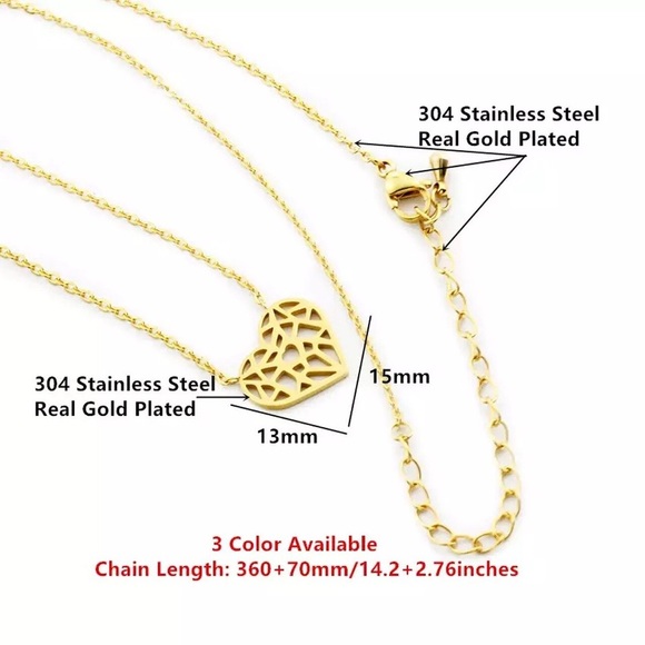 Heart Love Pendant Stainless Steel Necklace - Picture 5 of 5